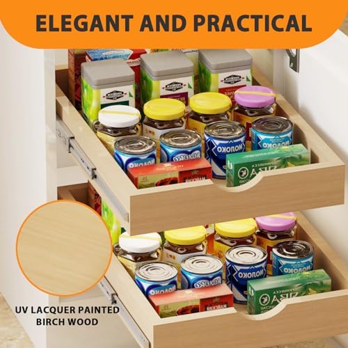 Pull Out Drawers for Cabinet Wood 18" W x 22" D Slide Out Organizer - Image 4