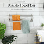 KOKOSIRI Bath Towel Bars Bathroom 2-Tiers Ladder Towel Rails 24-Inch Towel Holders Wall Mounted Towels Shelves Rack Brushed Stainless Steel, B5008BR-L24 - Image 3