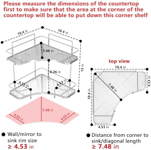 FOLLOWIN 2 Tier Bathroom Organizer Countertop Corner, Makeup Organizer - Image 3
