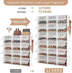 ROJASOP Portable Shoe Rack Organizer with Door, 72 Pairs White Shoe Storage Cabine Covered Shoe Rack Shoe Organizer for Closet Entryway Garage Closed Shoe Rack Organizer Cabinet with Doors - Image 4