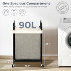 STO STO Laundry Hamper, 90L Rolling Laundry Sorter Cart with Removable and Washable Liner Bag, Clothes Hamper with Wheels and Metal Handle for Laundry Room and Bedroom - Image 5