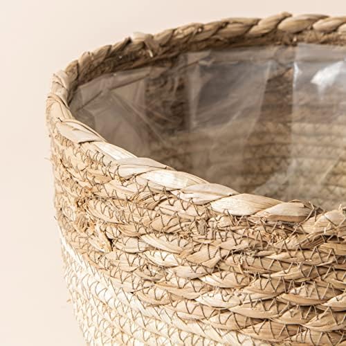 LA JOLIE MUSE Seagrass Basket Planters for Indoor Plants, Flower Pot 3 Pack - Image 4