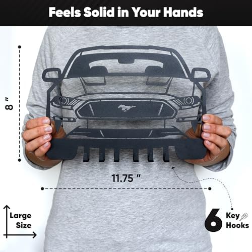 MOOH Metal Automotive Key Holder with 6 Hooks - Unique Wall Mounted Car Lovers Gifts for Men & Women - Cool Man Cave Decor - Image 3