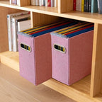 4 Packs Letter Size File Organizer, File Folders Organizer, Fabric Storage Box, Collapsible Paper Organizer with Metal Handle, Smooth PVC Rails, Only Box (Pink) - Image 7