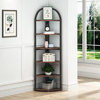 Tribesigns 6 Tier Corner Shelf, 71 inch Tall Corner Bookshelf for Small Space, Rustic Plant Stand Display Rack for Living Room, Home Office, Kitchen - Image 3
