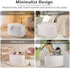OIAHOMY 118L XXXLarge Rope Storage Basket, Oversized Blanket Basket White - Image 5