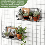 Blulu 4 Pcs Grid Wall Baskets, Wire with Hooks for Hanging, 15 x 7 x 6 Inch - Image 6