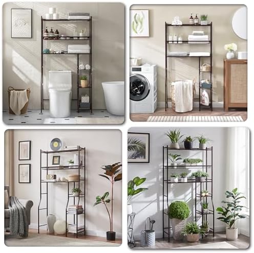 Lauren&Harold 6-Tier Over The Toilet Storage with Side Rack Bronze - Image 6