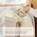 20 Pack Non-Slip Velvet Suit Hangers with 360° Swivel Hook - Space Saving Beige Clothes Hangers, Heavy Duty for Adults - Image 4