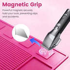 Magnetic Barber Mat for Clippers, Station Organizer with 4 Magnets - Image 4