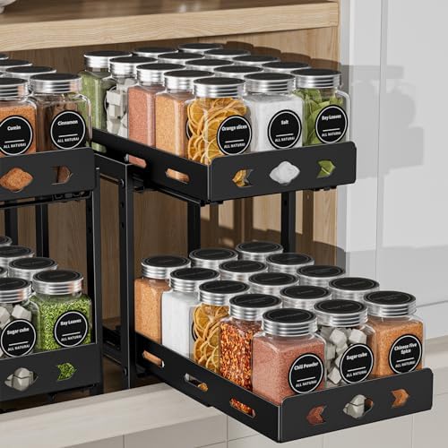 BOIVSHI Spice Rack Organizer for Cabinet, 7.5''Wx10.8''Dx9.2''H by BOIVSHI