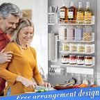 Magnetic Spice Rack for Refrigerator,8 Pack Magnetic Fridge Shelf, Moveable Spice Organizer with Hook Rack, Paper Towel Holder, Utensil Holder,cup lid holder, Super Magnetic Rack Set (White) - Image 5