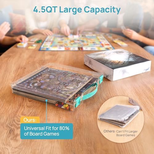 Vtopmart 6 Pack Board Game Storage with Handle and Snap-Tight Latch Lid - Image 3