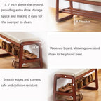 SOBIBO Solid Wood Shoe Bench, 2-Tier Wooden Entryway Bench, Modern Shoe Rack with Faux Leather Cushion for Hallway, Living Room (Gray, 31.5'') - Image 4