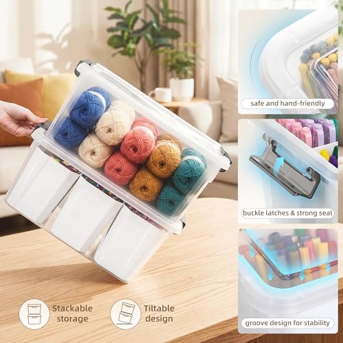 Citylife 17QT Craft Organizers and Storage bins with Lids, Marker Organizer - Image 6