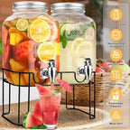 1 Gallon Glass Drink Dispensers For Parties，Lemonade Beverage Dispenser With Stand And Spigot For BBQ, Picnic, Party,Laundry Detergent Dispenser - Image 3