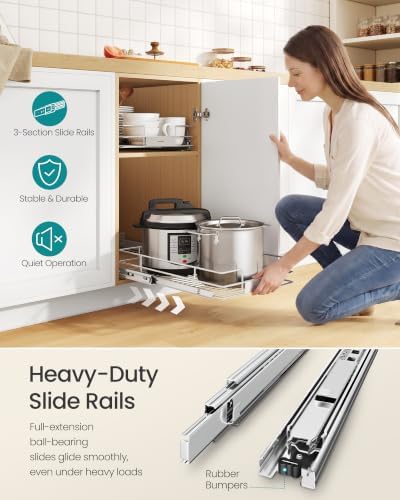 SONGMICS Pull Out Cabinet Organizer 14.6" W x 21.3" D, Easy Pull-Out - Image 5