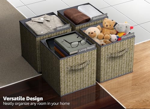 Sorbus 11 x 11 Storage Cubes, Foldable Fabric Bins (4 Pack) - Image 5