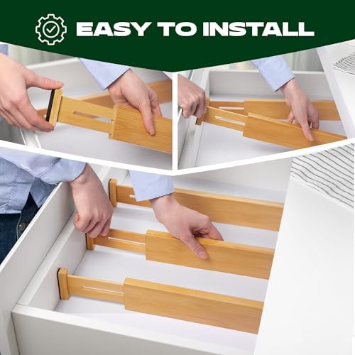 ROYAL CRAFT WOOD Adjustable Bamboo Drawer Dividers - Image 3