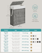 SONGMICS Laundry Hamper with Lid, 14.5 Gal (55 L) Synthetic Rattan,Foldable - Image 5