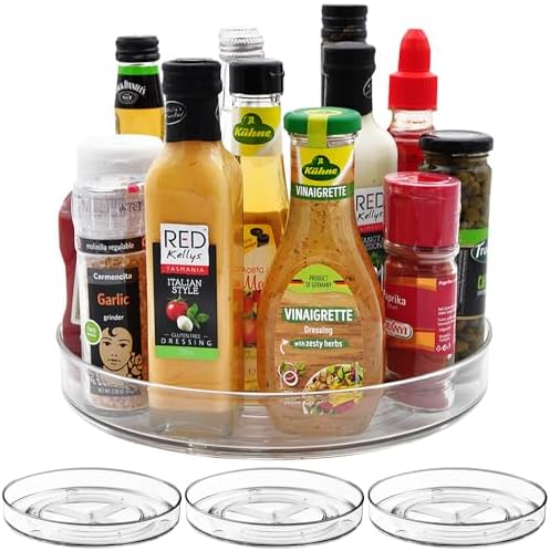 Amolliar Lazy Susan Organizer, 11" 4 Pack, Turntable Organizer for Cabinet by Amolliar