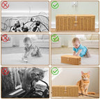 2PCS Cable Management Box, Handmade Rattan Cable Organizer Cord Basket - Image 7