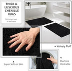 XLHOMO Matte Black Bathroom Sets with Shower Curtain and Rugs, 8-Piece Resin Bathroom Accessories Sets Complete, Soap Dispenser, Toothbrush Holder, Tumbler, Tray & Apothecary Jars Bathroom Essentials - Image 4
