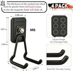 ULIBERMAGNET Heavy Duty Magnetic Hooks,4 Pack Strong Extra Large Magnet Hook for Power Drill,Garden Tools,Hose,Pegboard,Garage,Workshop,Magnetic Storage Utility Hooks for Indoor Outdoor Hanging - Image 2