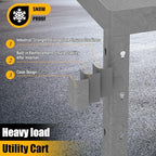 2-Shelf Heavy Duty Utility Cart with Wheels, 34 x 17-Inch Plastic Rolling Tool Cart, 550 lbs Capacity Mechanic Work Cart for Garage,Warehouse,Workshop - Image 5