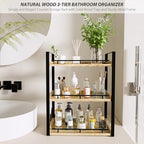 Bathroom Counter Organizer, 3 Tier Wood Countertop Shelf - Image 2