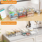 Yieach 2.2'' Tall Acrylic Clear Stackable Storage Drawer Organizer,8 Pack Desk Organization and Storage,Plastic Office Supply Organizer,Drawer Storage Organizer for Makeup,Accessory,Pen,Art Crafts - Image 4