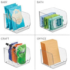 iDesign Stackable Open-Front Storage Bins, Set of 6, Clear - Image 7