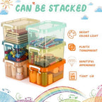 Wenqik 12 Pack Colorful Plastic Storage Bins with Lids, Pastel - Image 4