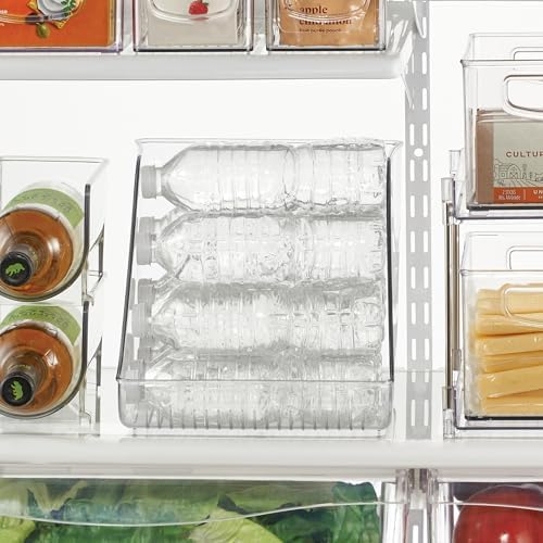 iDesign Plastic Water Bottle Organizer for Fridge, Clear, 2-Pack - Image 3
