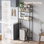 STDDRE 3-Tier Over The Toilet Storage Space Saver with Paper Holder Freestanding Rack Metal Bathroom Shelves with Hooks Above The Toilet Storage Shelf (Black, 3 Tier) - Image 6