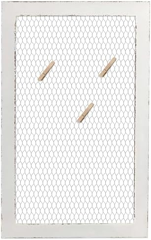 SOFE Chicken Wire White Framed Bulletin Boards, 18×29" Wood Grid Shelf - Image 3