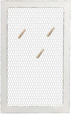 SOFE Chicken Wire White Framed Bulletin Boards, 18×29" Wood Grid Shelf - Image 3