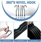 HOUSE DAY Black Velvet Hangers 240 Pack, Non Slip Felt Hanger +Black Hook - Image 5