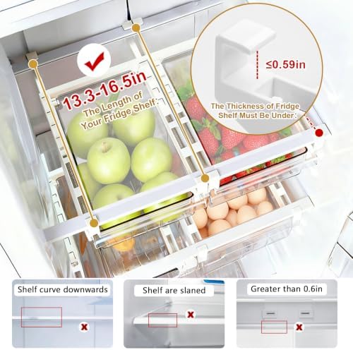 Refrigerator Organizers Storage Fridge Drawer, Storage Containers - 1pc(L) - Image 3
