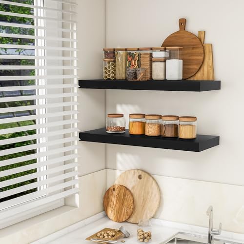 RICHFOCUS 36Inch Floating Shelves for Wall 2Pack, Black, 8" Deep - Image 4
