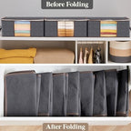 Lifewit 8 Pack 35L Clothes Storage Bins with Lids, Foldable Blanket Storage Bags with Zippers, Clear Window and Reinforced Handles, Closet and Organization for Clothing, Sweater, Comforter, Bedding - Image 5