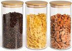 ComSaf Glass Storage Containers with Lids 1.5 Qt, Set of 3 Food Storage Jar by ComSaf