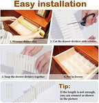 Vesici 80 Pcs Drawer Dividers Adjustable Plastic Organizers Dresser, White - Image 3