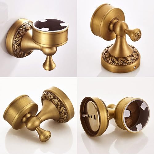 Wall Mounted Bathroom Tooth Brushed Cup Holder, Antique Brass Pattern Carving,Brushed Bronze - Image 6