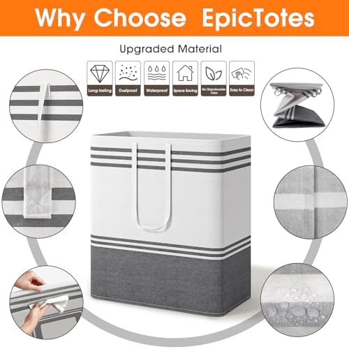 4 Pack Large Laundry Baskets, Laundry Hampers, Freestanding Waterproof Collapsible Clothes Bag with Extended & Reinforced Handles - Clothes Basket for Dorm, Bathroom, Home (100L) - Image 4