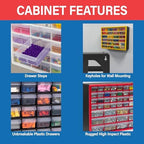 Akro-Mils 64-Drawer Plastic Storage Cabinet, 20" W x 6" D x 16" H, White - Image 5