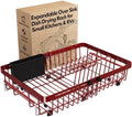 MAJALiS Red Expandable Dish Drying Rack Over The Sink with Anti Slip Grip by MAJALiS