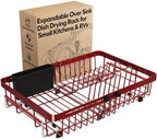 MAJALiS Red Expandable Dish Drying Rack Over The Sink with Anti Slip Grip by MAJALiS