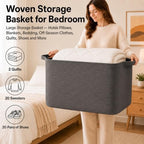OIASKET 118L Extra Large Blanket Basket Living Room, 24.8"x17.7"x16.2" - Image 4