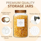 KEYWING 88oz Glass Jars w/Acacia Lids for Flour & Sugar Storage Containers - Image 3